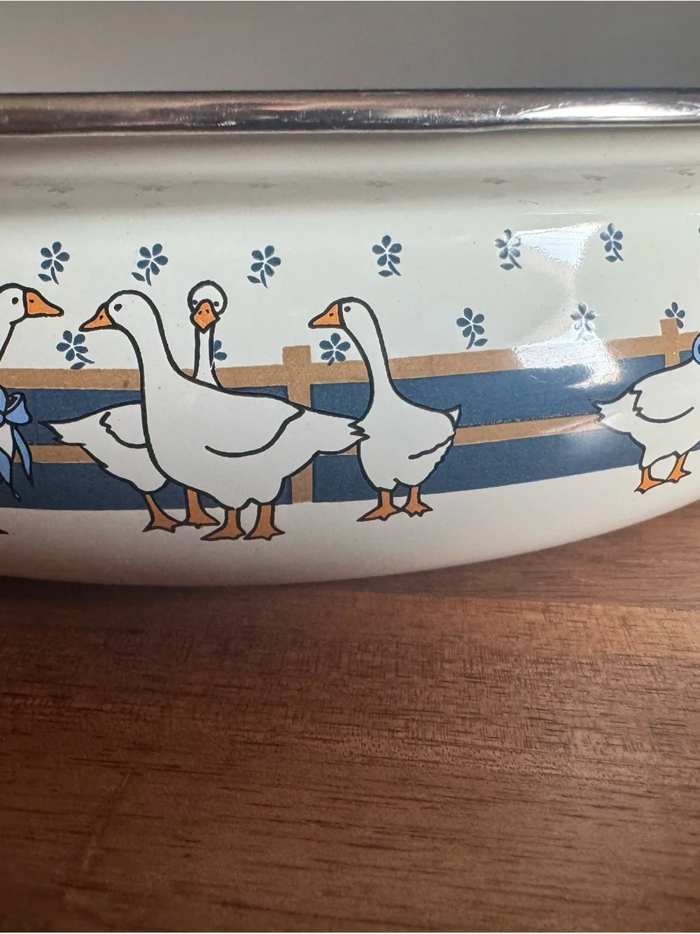 Vintage Country Goose Enamel 9